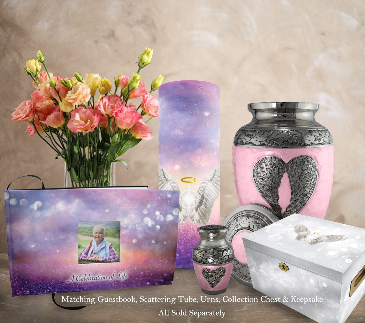 Pink Loving Angel Keepsake Urns – Tiny, Small & Mini Keepsake Urns for Ashes | Cremation Keepsakes