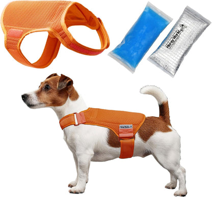 Cooling Vest for Dogs - Dog Cooling Vest with Innovative Cooling Packs (S, Orange)