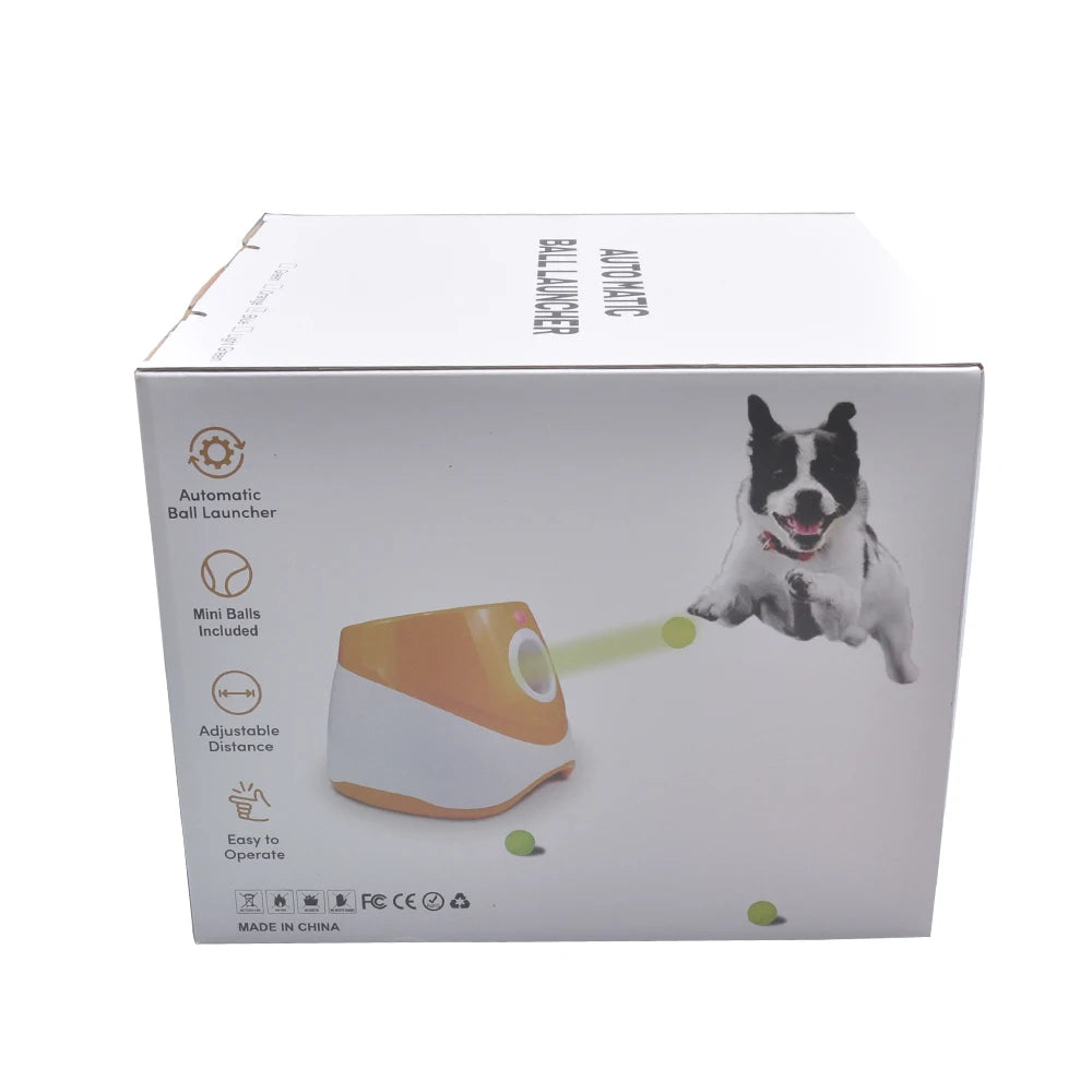 Automatic Throwing Machine Catapult for Dog Pet Toys Tennis Launcher Pet Ball Throw Device 3/6/9M Section + 3 Balls Dog Training