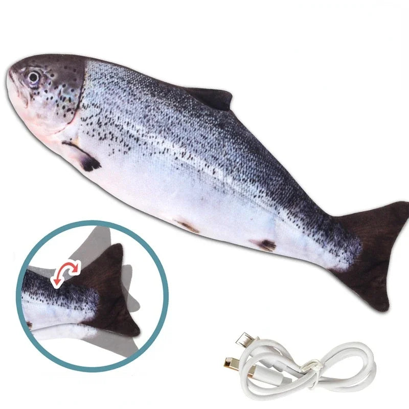 Cat Toy Flopping Fish, Electric Moving Fish Toy Realistic Simulation Wagging Fish Pet Toy Wiggle Fish Motion Activated Kitty Toy