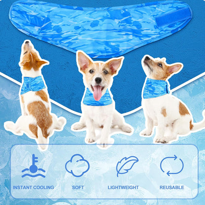 5 Pieces Dog Cooling Bandanas Neck Wraps Ice Scarf Pet Dog Cooling Collar Hunting Training Hiking Camping Accessories for Summer(L)