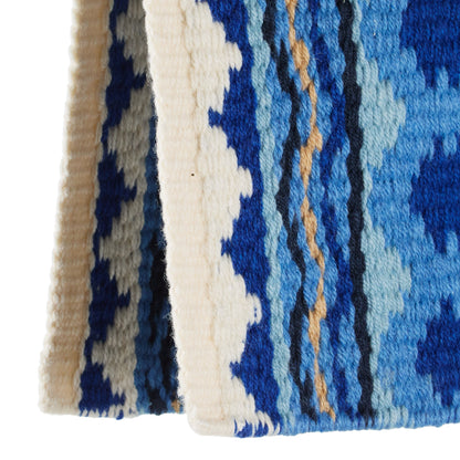 Riverland 36x34 New Zealand Wool Saddle Blanket WHT RYL SKY