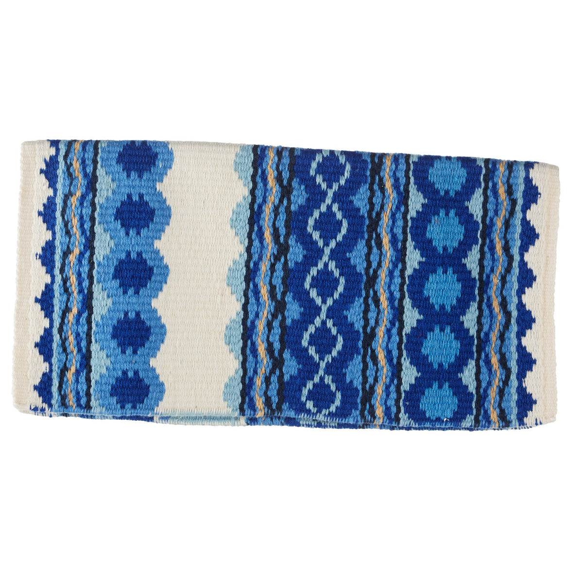 Riverland 36x34 New Zealand Wool Saddle Blanket WHT RYL SKY
