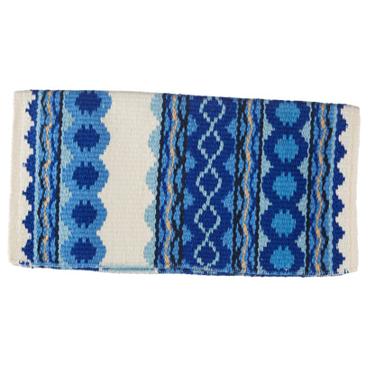 Riverland 36x34 New Zealand Wool Saddle Blanket WHT RYL SKY