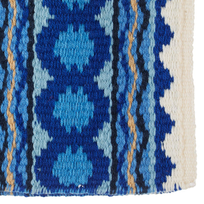 Riverland 36x34 New Zealand Wool Saddle Blanket WHT RYL SKY