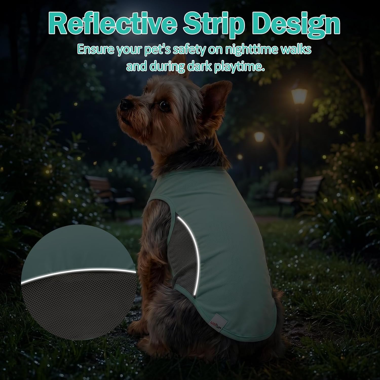 UPF 50+ Sun Protection Dog Shirt for Medium Large Dogs - Breathable Sleeveless Vest with Reflective Strips, Sports Fan Pet T-Shirt, Lightweight UV Protective Apparel P23ST00501XXXL