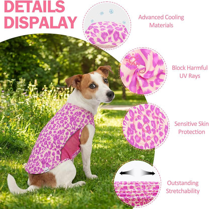 2 Pack UPF 50+ Sun Protection Sports Fan Pet T-Shirts, Quick-Dry Soft Clothes for Medium Large Dogs Girl, Tshirts with Reflective Strip Sleeveless Vest Pet Apparel P23ST00504XXXL