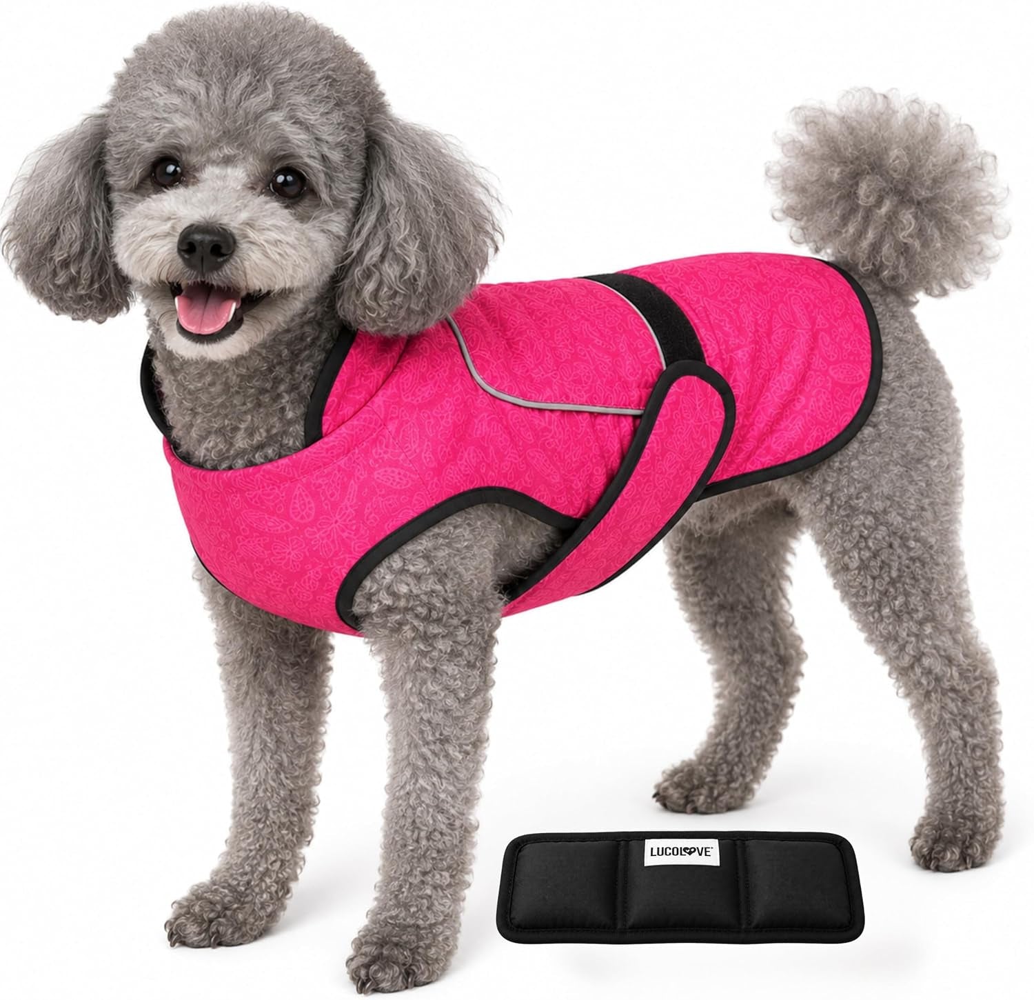 Dog Cooling Vest with Ice Pack & Cooling Collar, Pink Floral, XS | Maximum Cooling Support, Size-Matched Ice Packs, Cooling around Neck and Body, UV Protection, Sizes to Suit Most Dogs