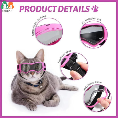 Cat Sunglasses Small Dog Goggles, Comfortable Soft Easy Wear Adjustable Small Pet UV Protection Sunglasses for Cat Kitty