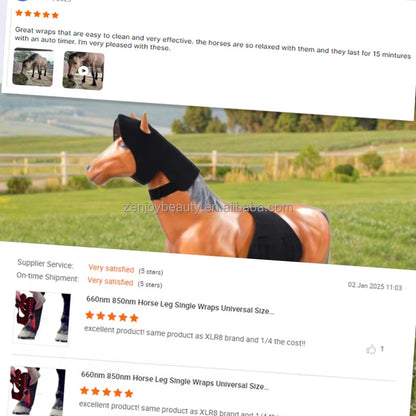 2025 Horse Care Products Built-In Battery LED Therapy Light Infrared Red Light Pad 660Nm 850Nm Pain Relief for Horse Stifle Belt