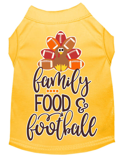 Pet Dog and Cat Shirt Screen Printed, "Family, Food & Football"