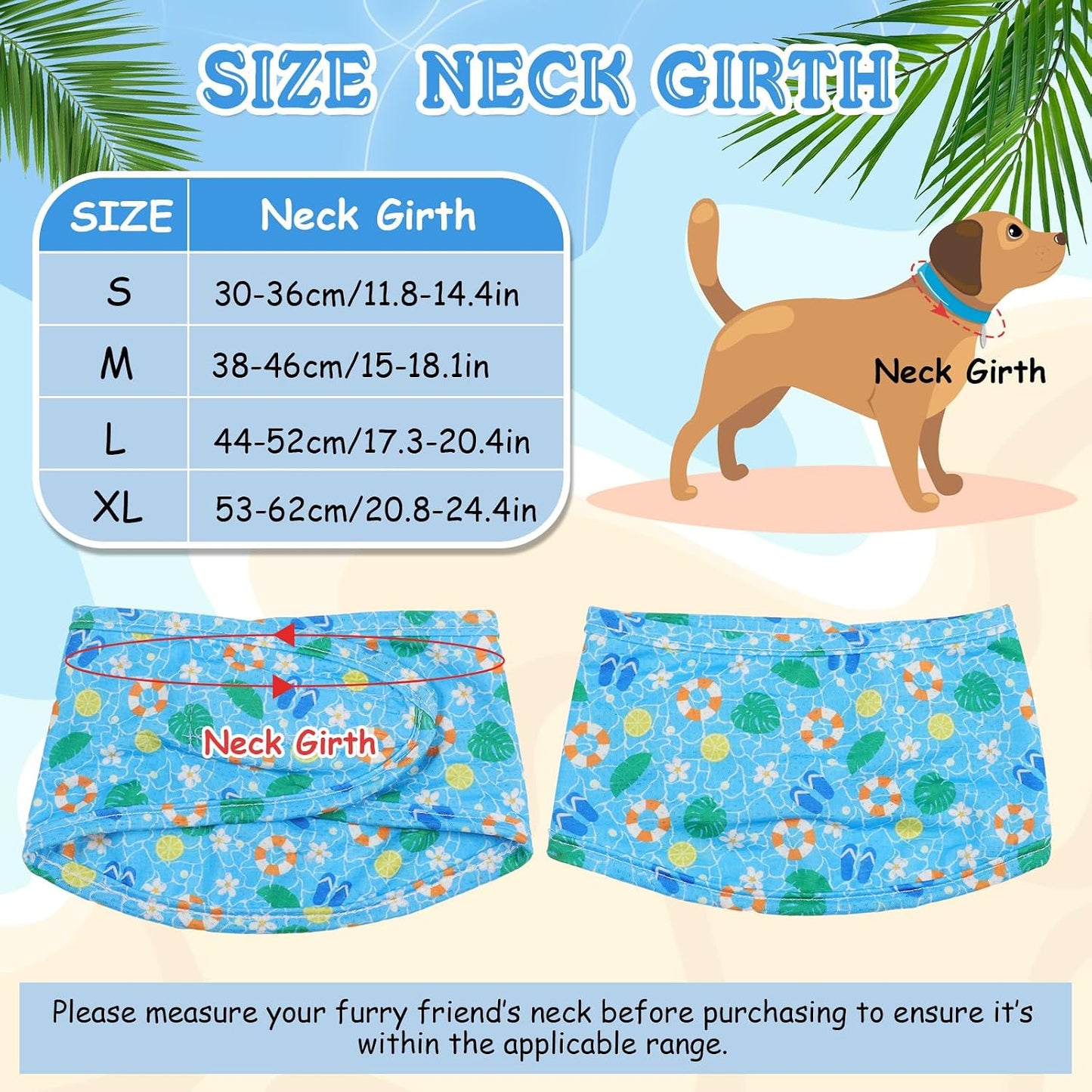 5 Dog Cooling Bandanas Dog Instant Cooling Neck Wraps Basic Collars Breathable Ice Scarf Pet Heat Relief Collar for Small Medium Large Pet Training Camping Accessories for Summer (M)
