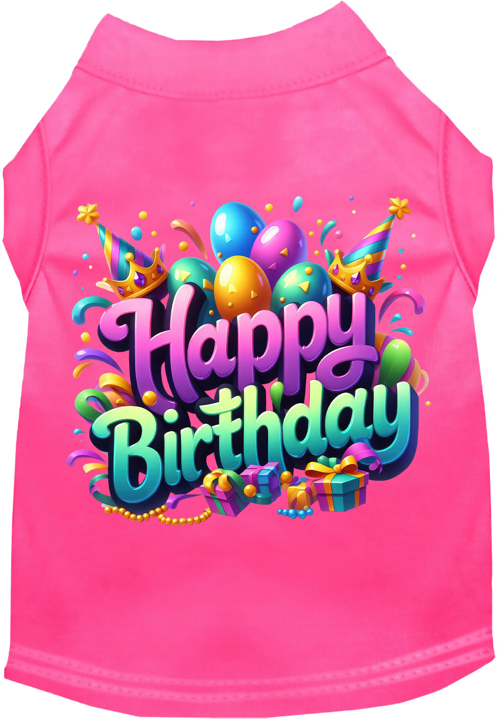 Party Cat or Dog Shirt for Pets "Happy Birthday"