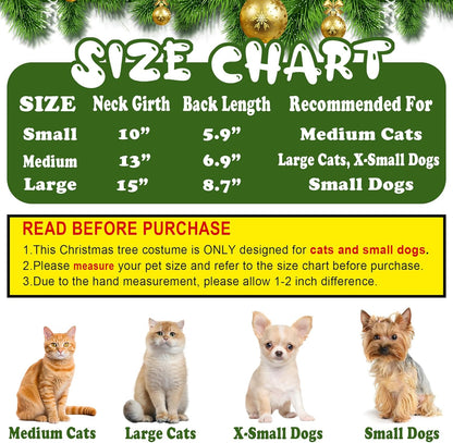 Cat Christmas Outfit Cat Kitten Christmas Clothes Cat Christmas Tree Costume With Star Ornament For Cats Kittens Pets