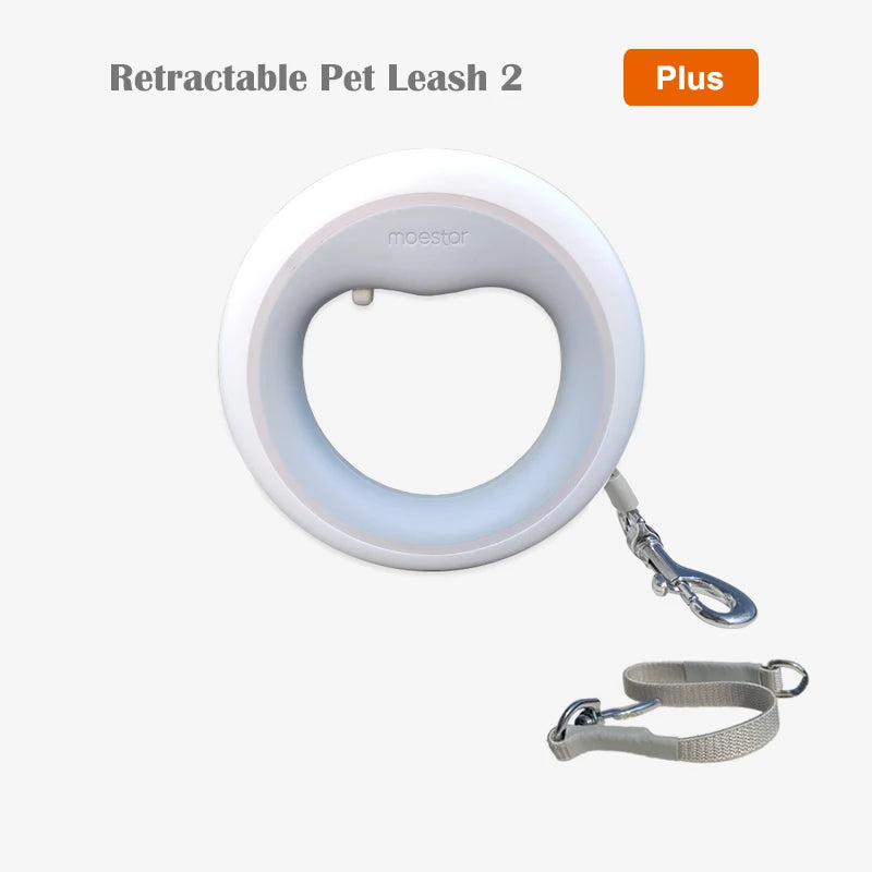 MOESTAR Upgraded UFO Retractable Pet Leash 2 plus Dog Leash Ring Shape 3M Length 3-Color Ring Light Rechargeable LED Night Light