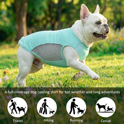 UPF 50+ Sun Protection Dog Shirt for Medium Large Dogs - Breathable Sleeveless Vest with Reflective Strips, Sports Fan Pet T-Shirt, Lightweight UV Protective Apparel P23ST00501XXXL