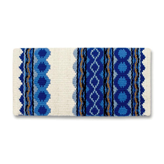 Riverland 36x34 New Zealand Wool Saddle Blanket WHT RYL SKY