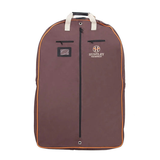 Huntley Equestrian Deluxe Brown Travel Carry On Garment Bag with Accessories Zipper Cover for Travel, Business, Horse Shows