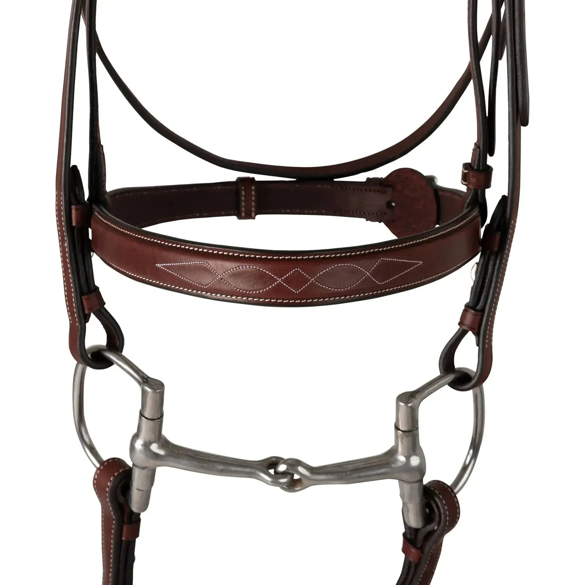 Huntley Equestrian Fancy Stitched Schooling Hunter Bridle with Reins