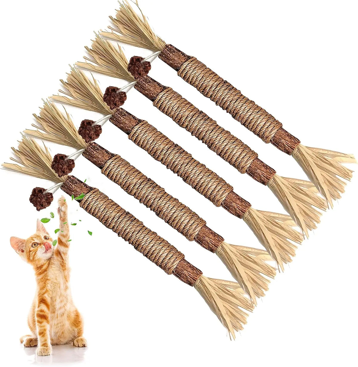 5 Pack Silvervine Sticks Cat Chew Toys, Cat Dental Toy for Kitten Teeth Cleaning & Pet Friendly Gift