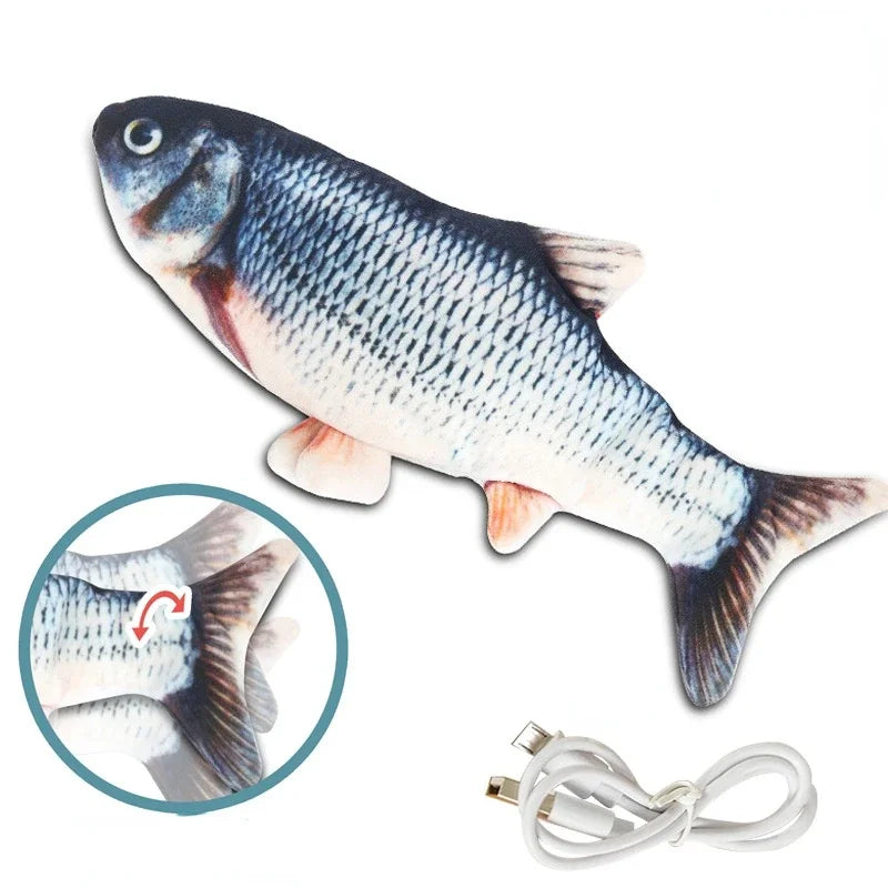 Cat Toy Flopping Fish, Electric Moving Fish Toy Realistic Simulation Wagging Fish Pet Toy Wiggle Fish Motion Activated Kitty Toy