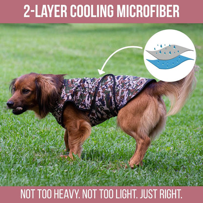 Dog Cooling Vest, 2-Layer Microfiber Cooling Jacket, Green, M | Longer Cooling Duration, Balanced Comfort, UV Protection, Soft Double-Layer Microfiber Fabric, Sizes to Suit Most Dogs