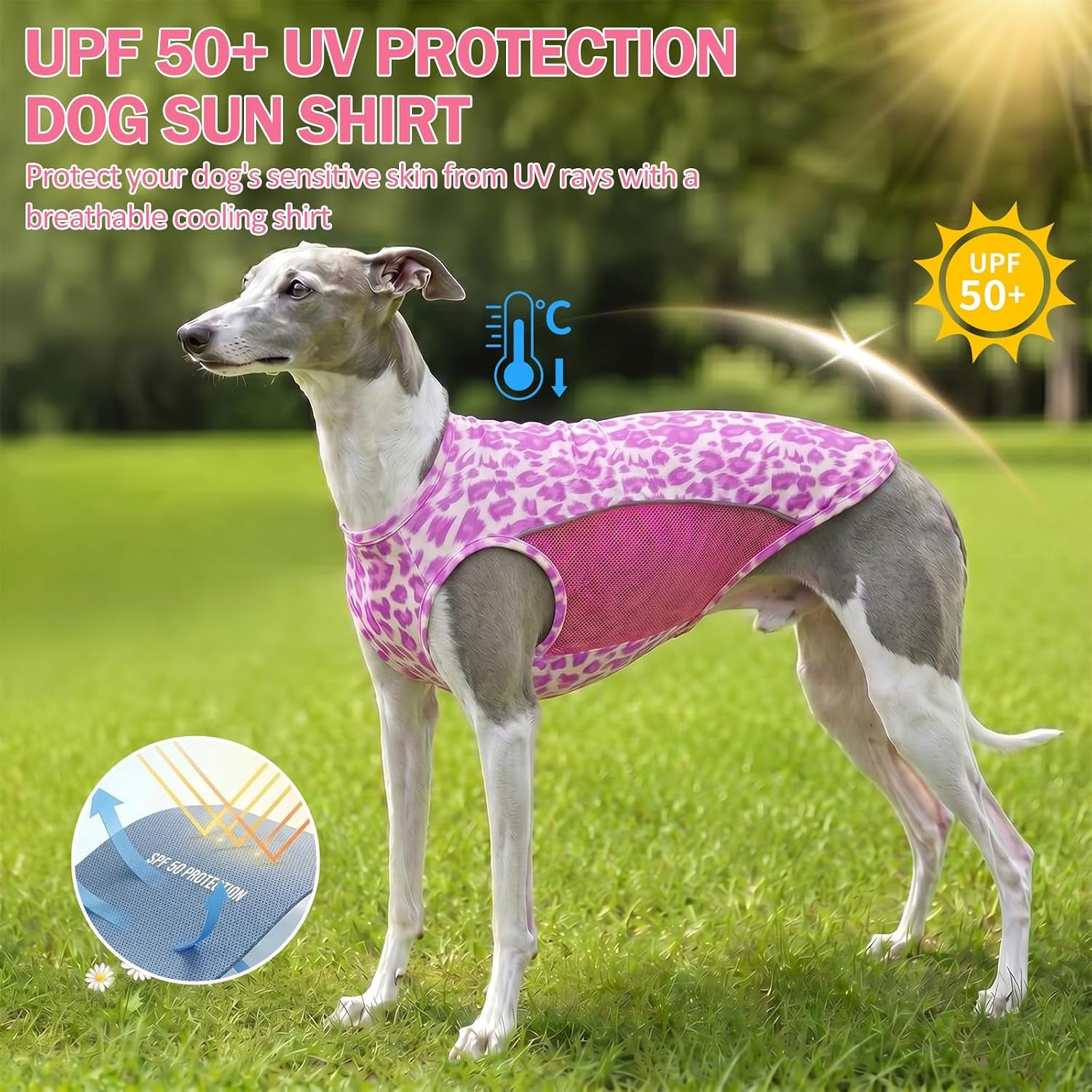 2 Pack UPF 50+ Sun Protection Sports Fan Pet T-Shirts, Quick-Dry Soft Clothes for Medium Large Dogs Girl, Tshirts with Reflective Strip Sleeveless Vest Pet Apparel P23ST00504XXXL