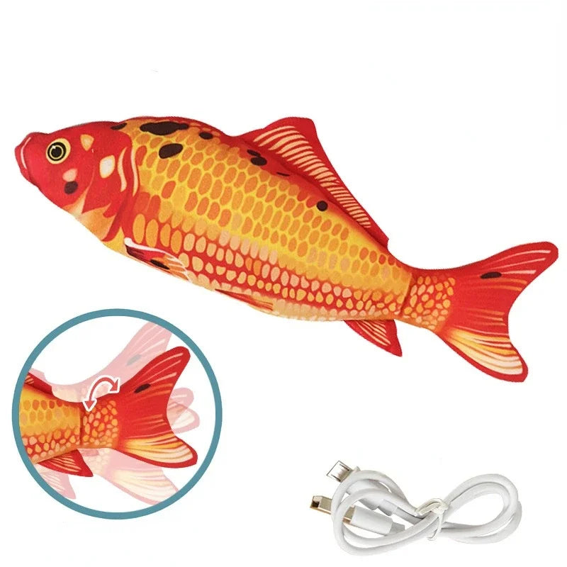 Cat Toy Flopping Fish, Electric Moving Fish Toy Realistic Simulation Wagging Fish Pet Toy Wiggle Fish Motion Activated Kitty Toy