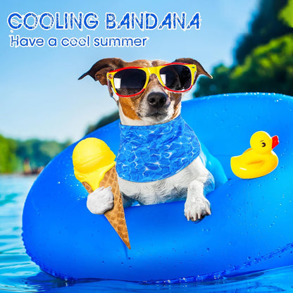 5 Pieces Dog Cooling Bandanas Neck Wraps Ice Scarf Pet Dog Cooling Collar Hunting Training Hiking Camping Accessories for Summer(L)