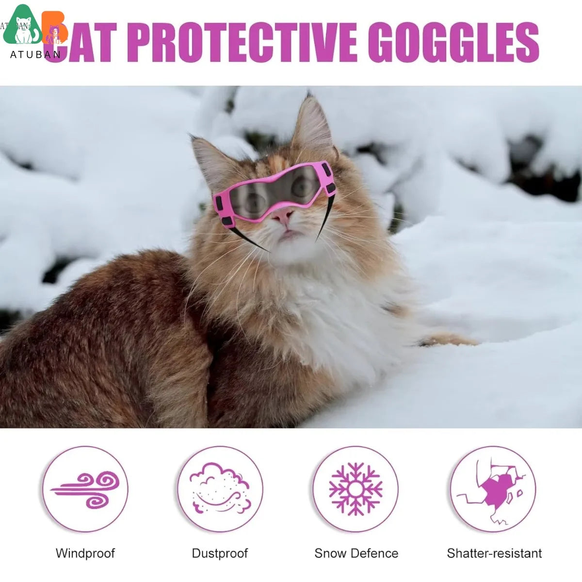 Cat Sunglasses Small Dog Goggles, Comfortable Soft Easy Wear Adjustable Small Pet UV Protection Sunglasses for Cat Kitty