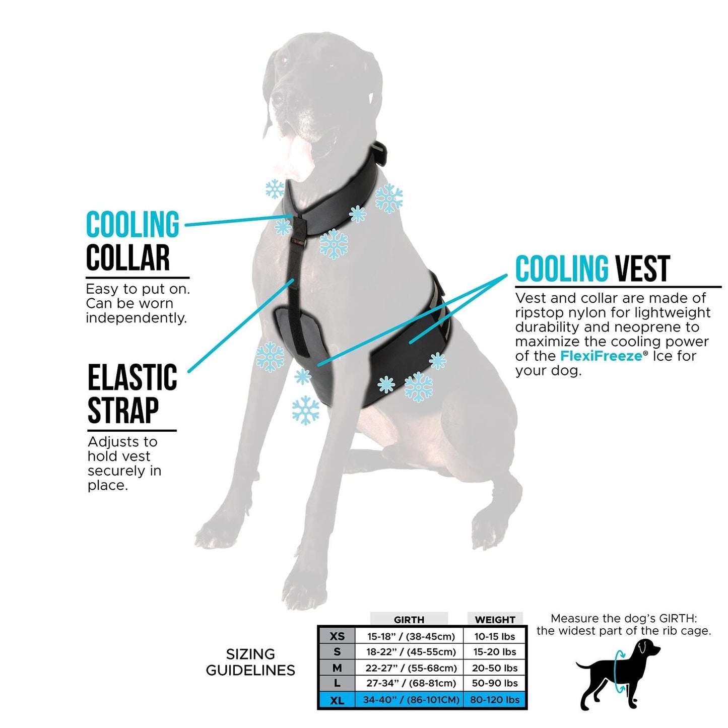 Dog Cooling Vest and Cooling Collar - Ice Vest for Dogs (XL) XL