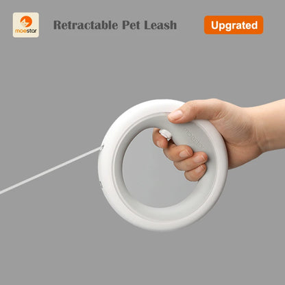 MOESTAR Upgraded UFO Retractable Pet Leash 2 plus Dog Leash Ring Shape 3M Length 3-Color Ring Light Rechargeable LED Night Light