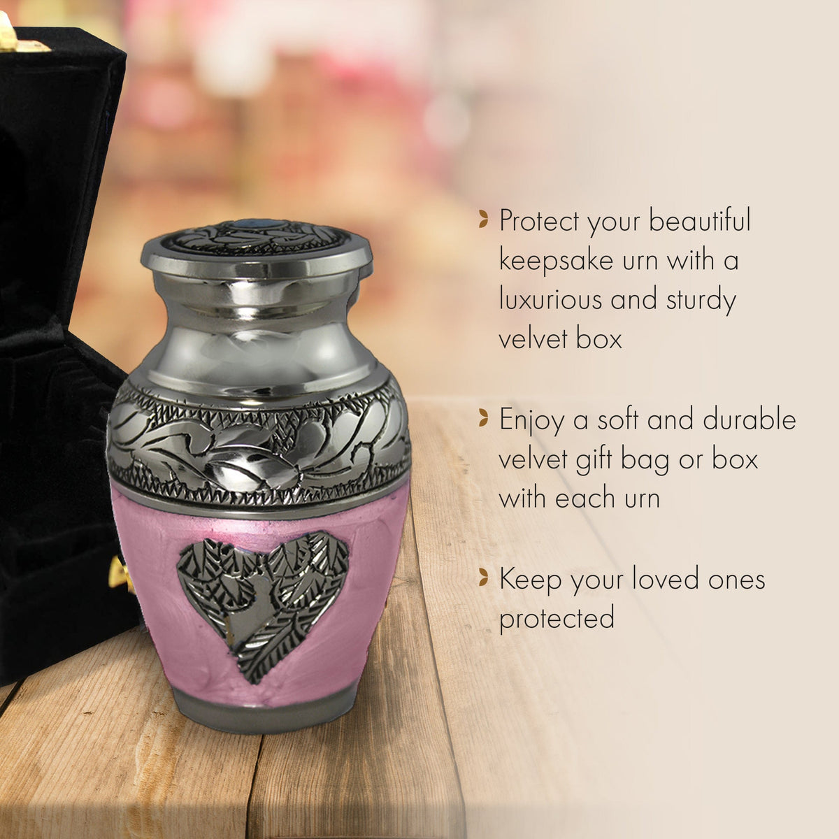 Pink Loving Angel Keepsake Urns – Tiny, Small & Mini Keepsake Urns for Ashes | Cremation Keepsakes