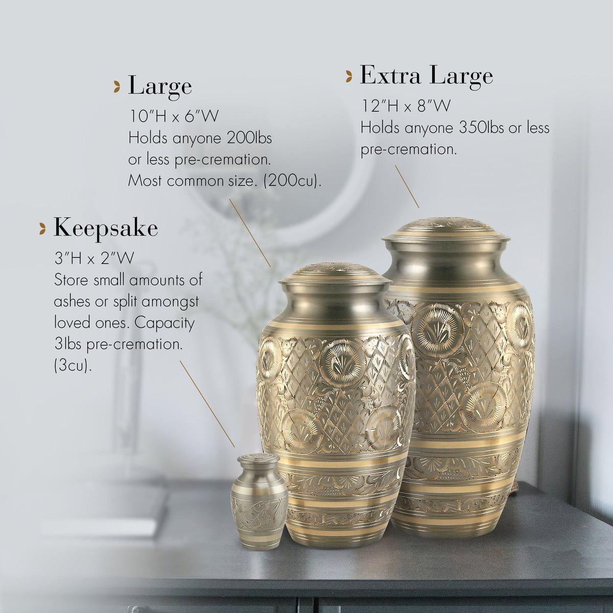 Platinum Majestic Radiance Extra Large Urn or Companion Urn – Extra Large Urns for Human Ashes | XL Urn & XXL Urn