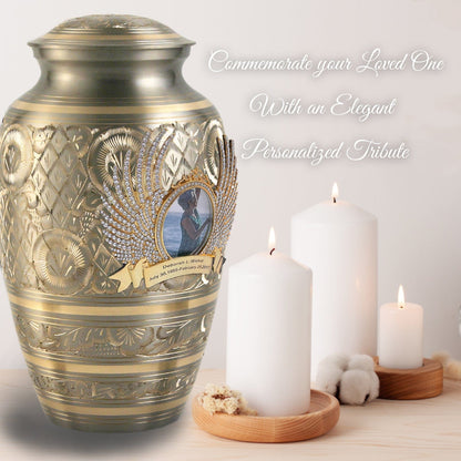 Platinum Majestic Radiance Extra Large Urn or Companion Urn – Extra Large Urns for Human Ashes | XL Urn & XXL Urn