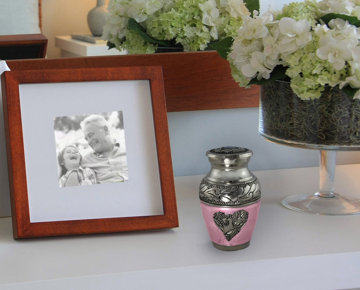 Pink Loving Angel Keepsake Urns – Tiny, Small & Mini Keepsake Urns for Ashes | Cremation Keepsakes