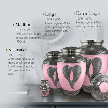 Pink Loving Angel Keepsake Urns – Tiny, Small & Mini Keepsake Urns for Ashes | Cremation Keepsakes
