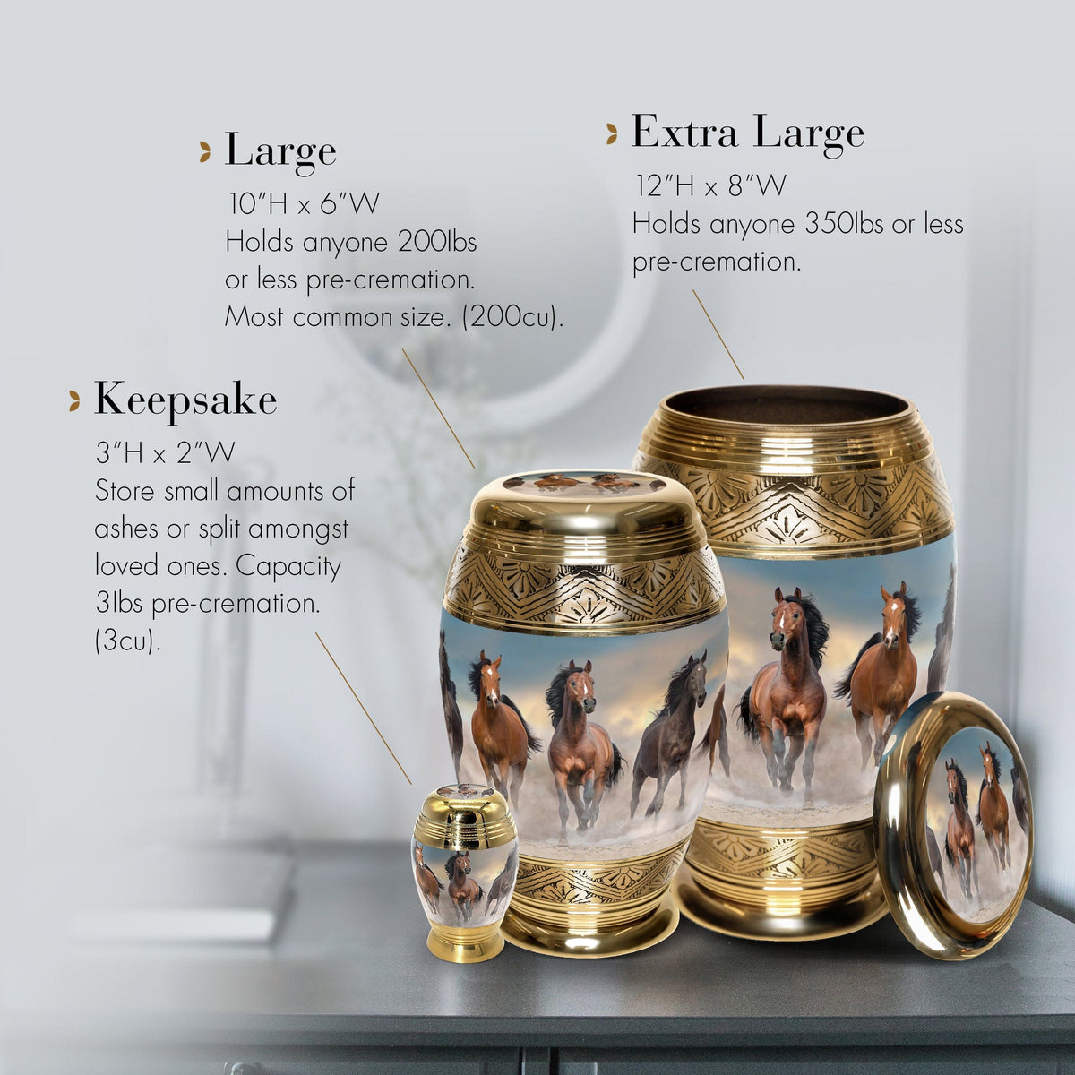 Wild Horse Keepsake Urns – Tiny, Small & Mini Keepsake Urns for Ashes | Cremation Keepsakes