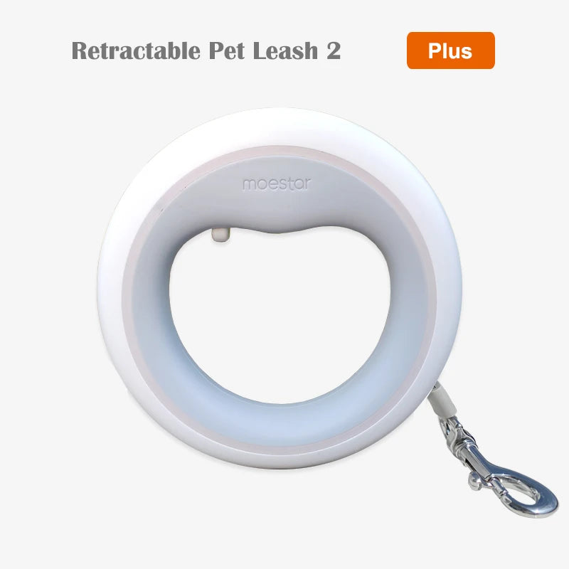 MOESTAR Upgraded UFO Retractable Pet Leash 2 plus Dog Leash Ring Shape 3M Length 3-Color Ring Light Rechargeable LED Night Light
