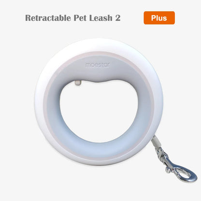 MOESTAR Upgraded UFO Retractable Pet Leash 2 plus Dog Leash Ring Shape 3M Length 3-Color Ring Light Rechargeable LED Night Light