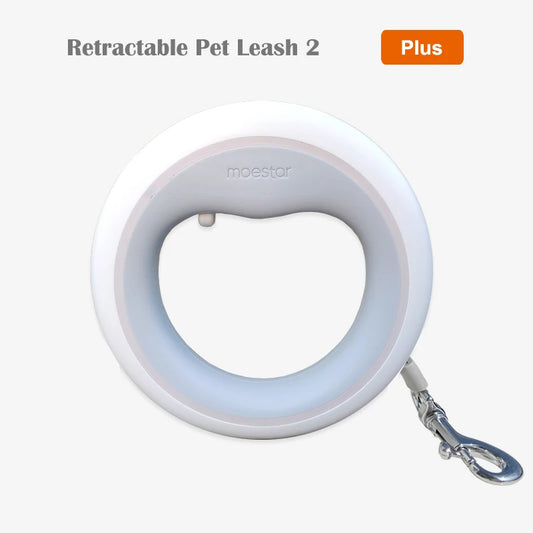 MOESTAR Upgraded UFO Retractable Pet Leash 2 plus Dog Leash Ring Shape 3M Length 3-Color Ring Light Rechargeable LED Night Light