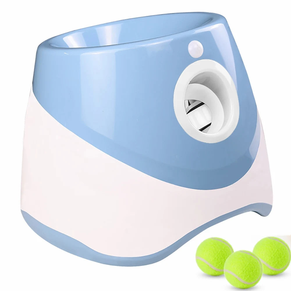 Automatic Throwing Machine Catapult for Dog Pet Toys Tennis Launcher Pet Ball Throw Device 3/6/9M Section + 3 Balls Dog Training