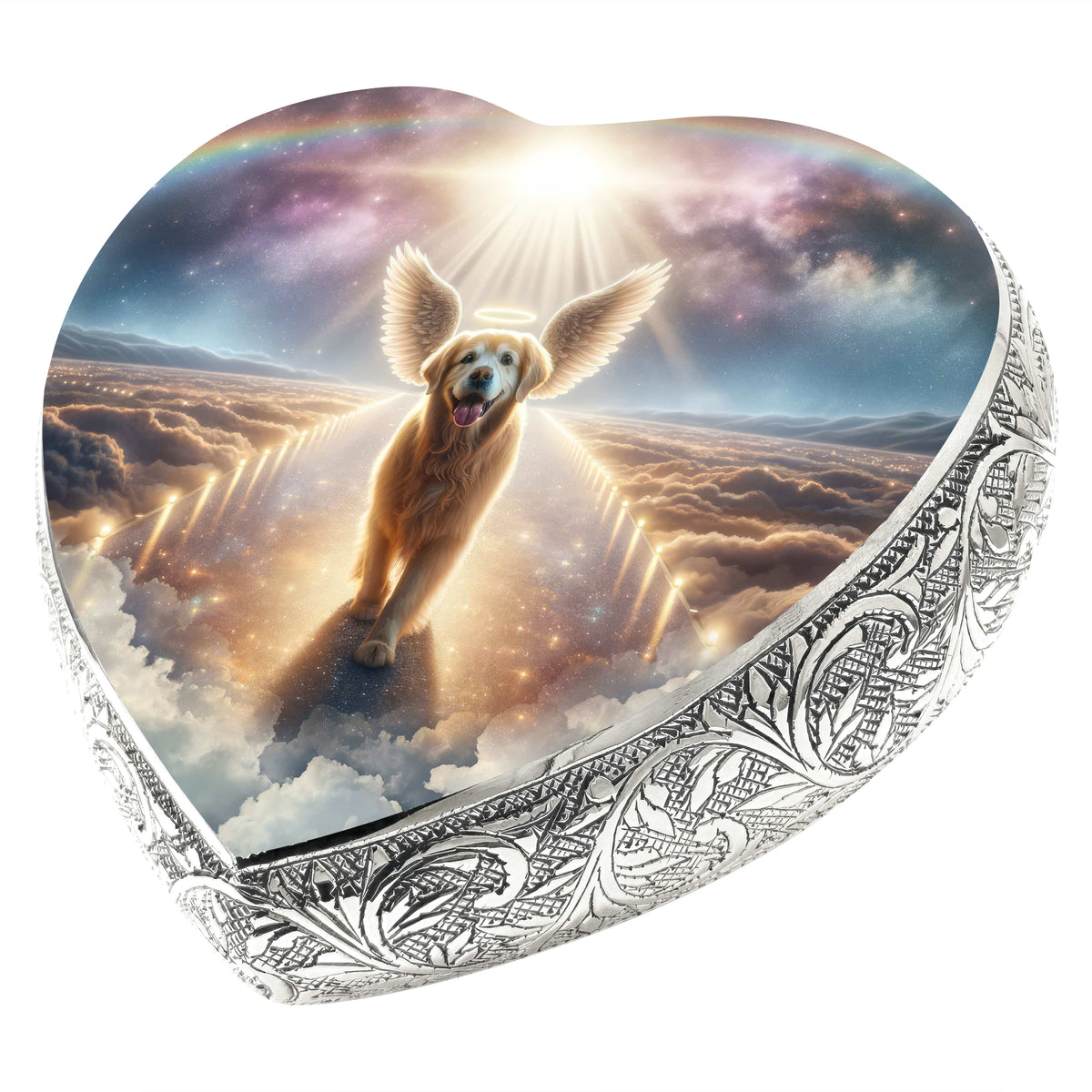 Golden Retriever Dog Urn - Rainbow Bridge Urn for Dog Ashes