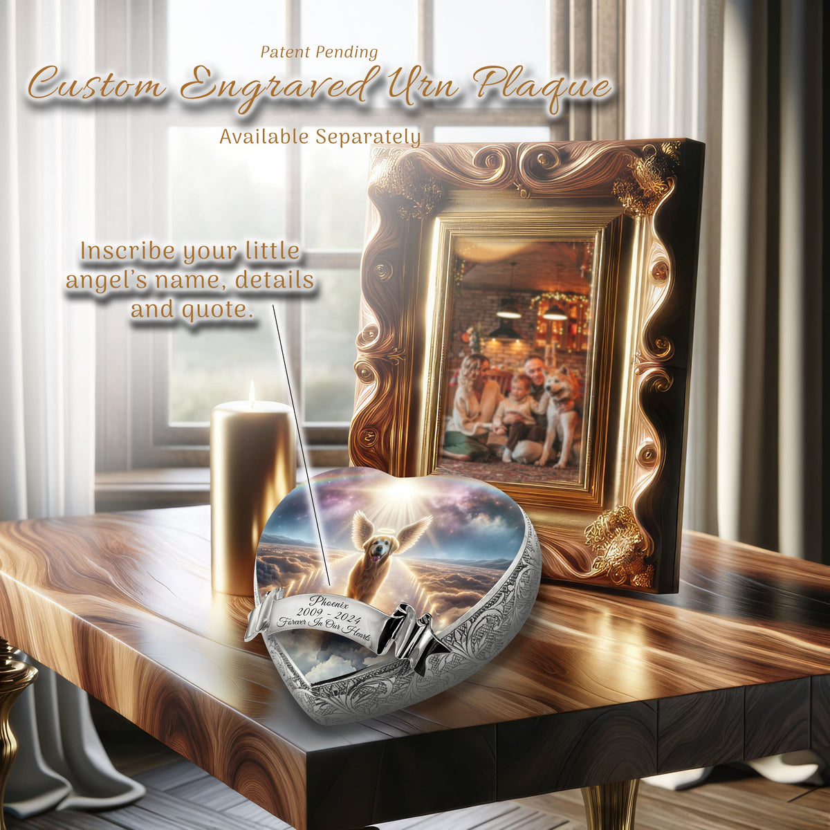 Golden Retriever Dog Urn - Rainbow Bridge Urn for Dog Ashes