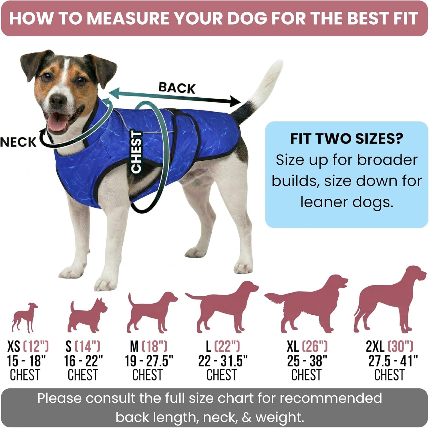 Dog Cooling Vest with Ice Pack & Cooling Collar, Blue Aqua, M | Maximum Cooling Support, Size-Matched Ice Packs, Cooling around Neck and Body, UV Protection, Sizes to Suit Most Dogs