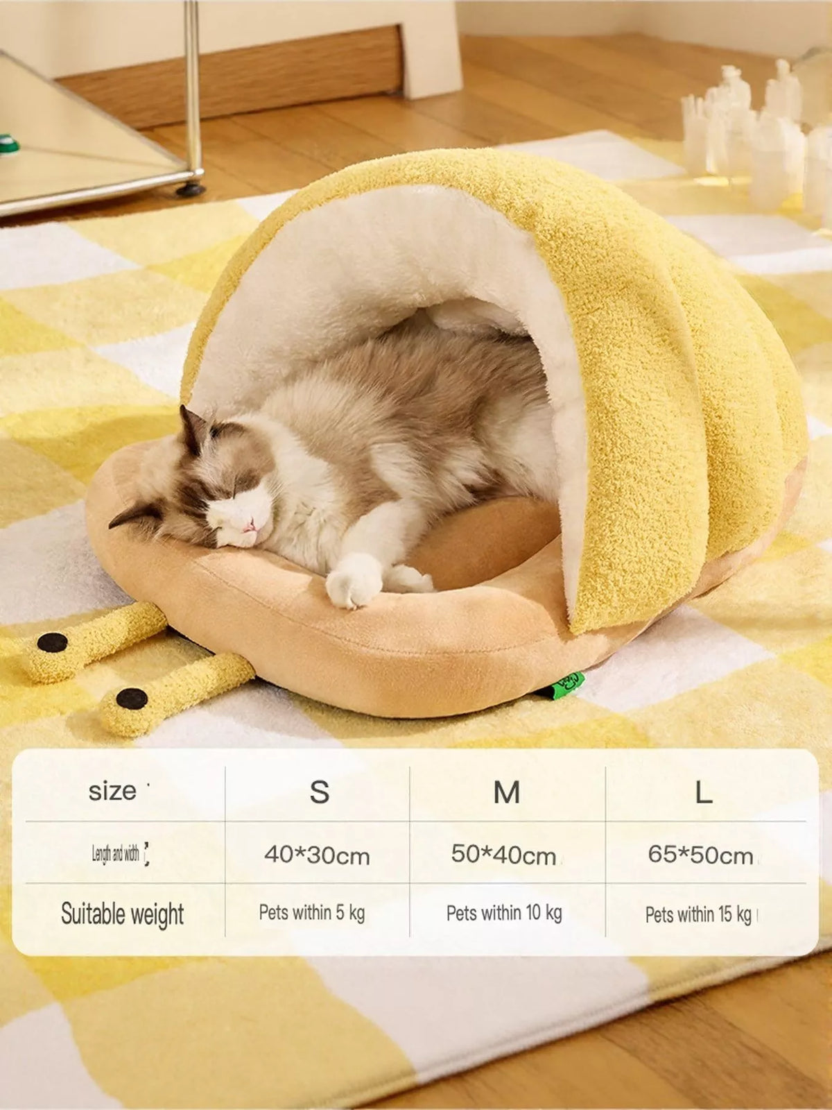 Cozy Caterpillar Shape Pet Nest with Plush Interior