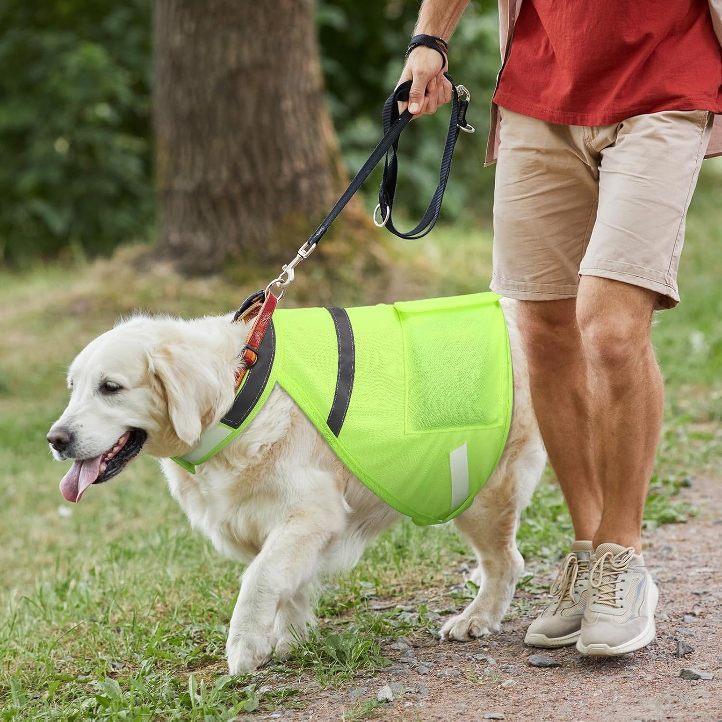 2 Pcs Dog Cooling Vest with 4 Recyclable Ice Pack Summer Outdoor Dog Cooling Harness Shirt Adjustable Pet Cooler(Fluorescent Green,Extra Large)