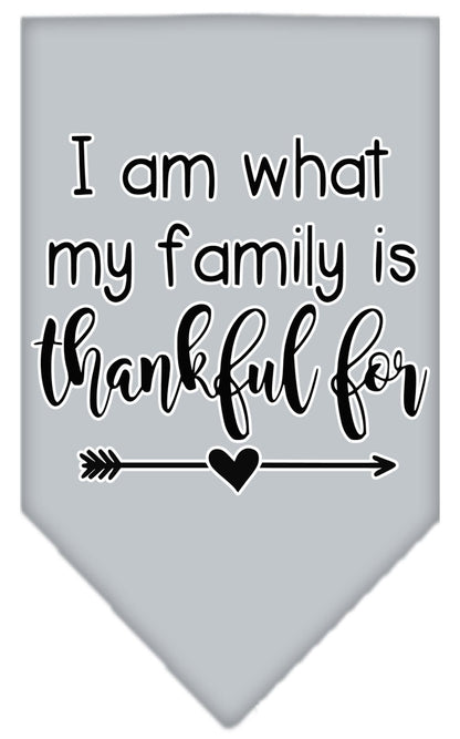 Pet and Dog Bandana Screen Printed, "I Am What My Family Is Thankful For"