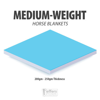 Jeffers Poplar Head "Refuge" 1200 Denier Turnout Blanket with Detachable Neck, 240 Gram, Hamilton Blue